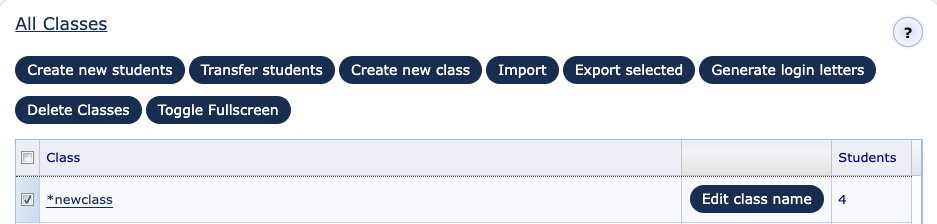 All classes view within the MyMaths teacher dashboard